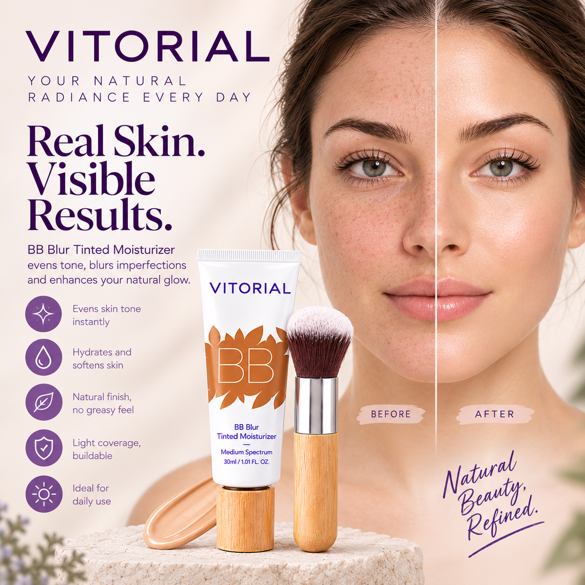 the buffer™ duo — blur brush + tinted moisturizer