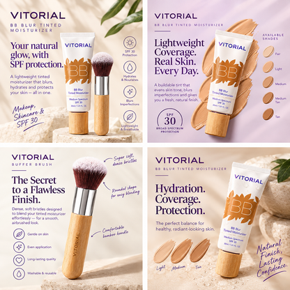 the buffer™ duo — blur brush + tinted moisturizer