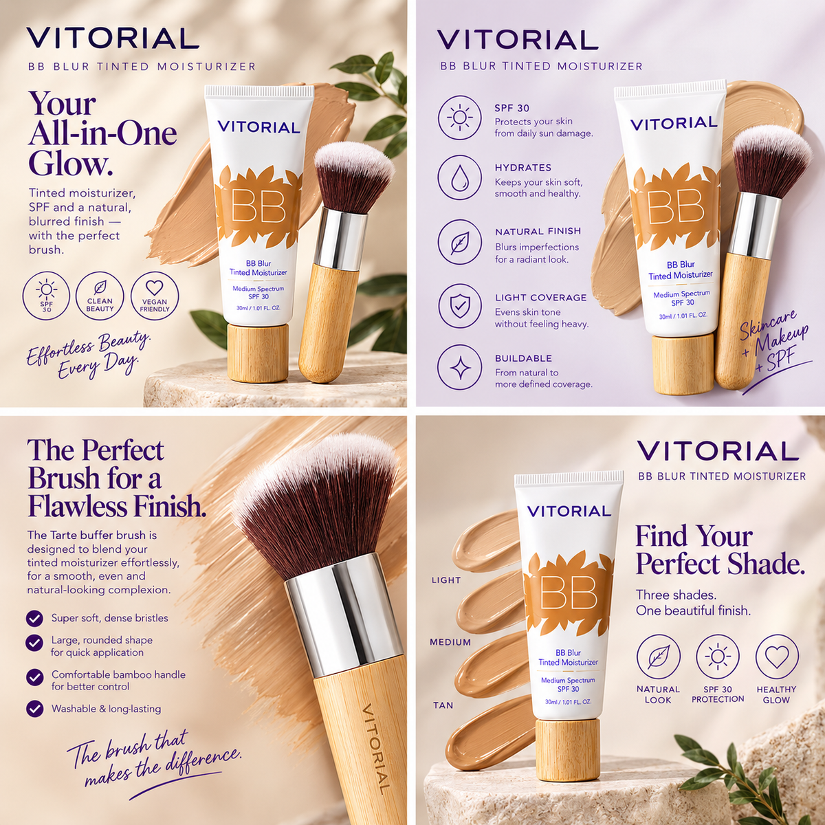 the buffer™ duo — blur brush + tinted moisturizer